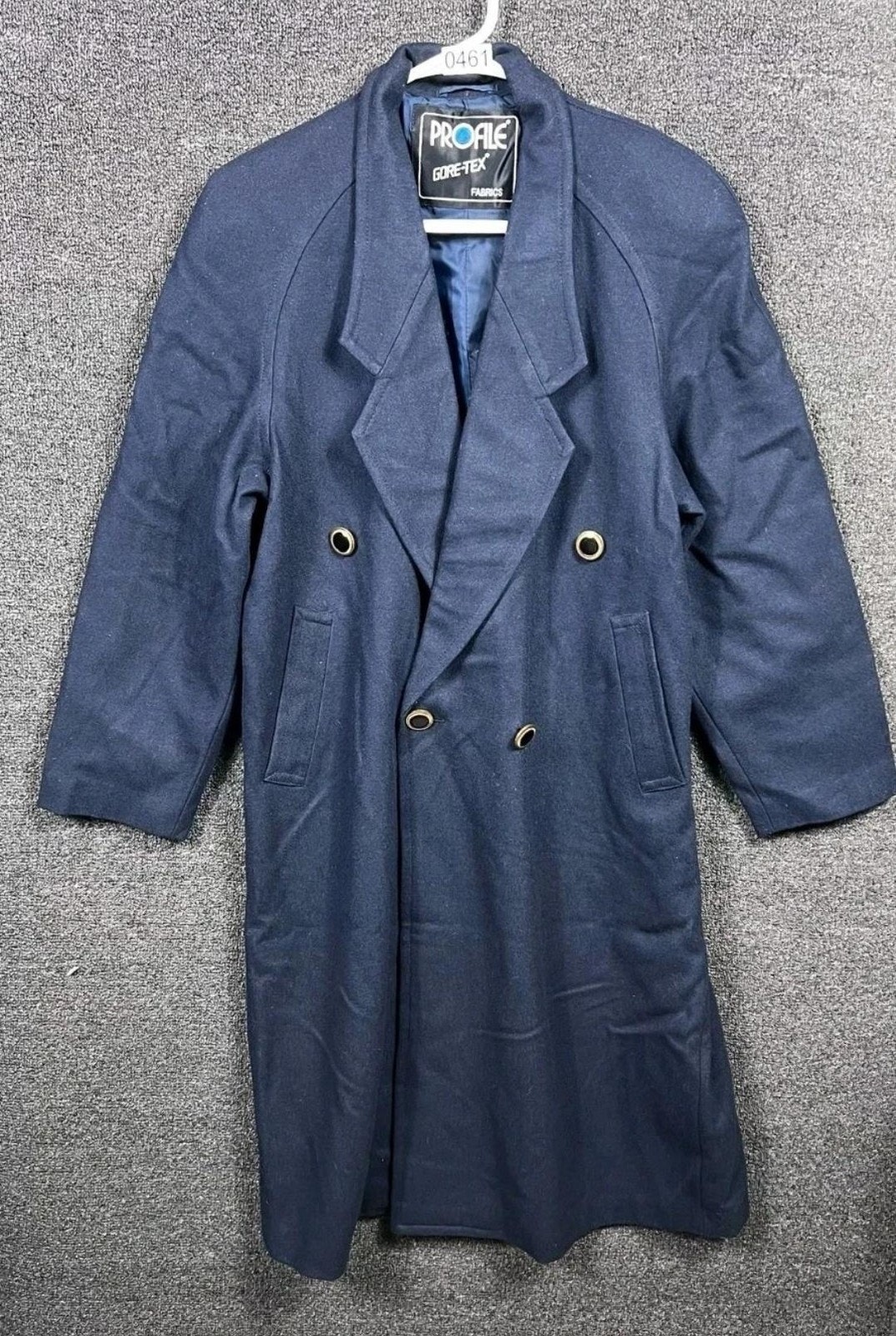 Profile Coat Womens Large Navy Gore-Tex Double Breasted Raglan Waterproof Lined